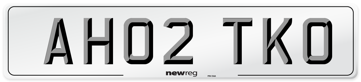 AH02 TKO Number Plate from New Reg